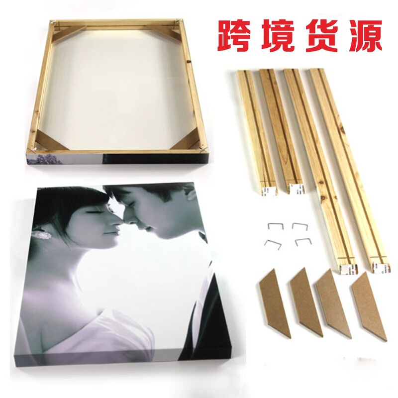 Cross-Border Decorative Painting Inner Frame DIY Assembly Wooden Frame Frameless Painting Digital Oil Painting Frame Removable Assembly