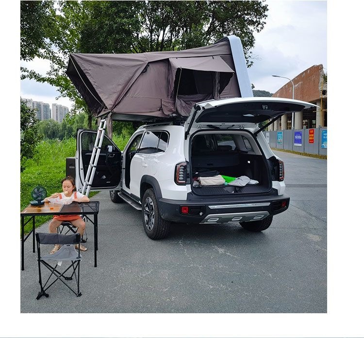 Car roof tent for outdoor use, fully automatic, suitable for SUVs and sedans, for self-driving trips, foldable, quick setup, car-mounted tent for camping