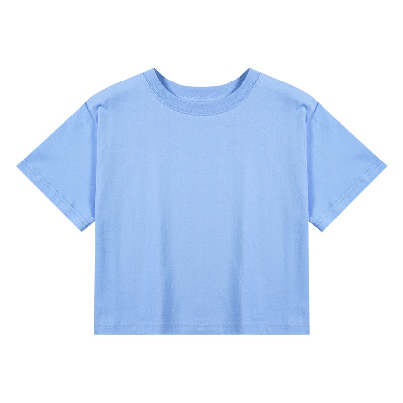 Camiseta de algodón cortada para mujer