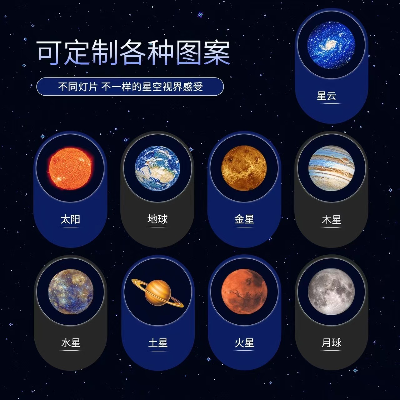 Lámpara nocturna explosiva de proyección de estrellas del automóvil dormitorio creativo LED luz de luna de proyección de logotipo red luz de fondo roja