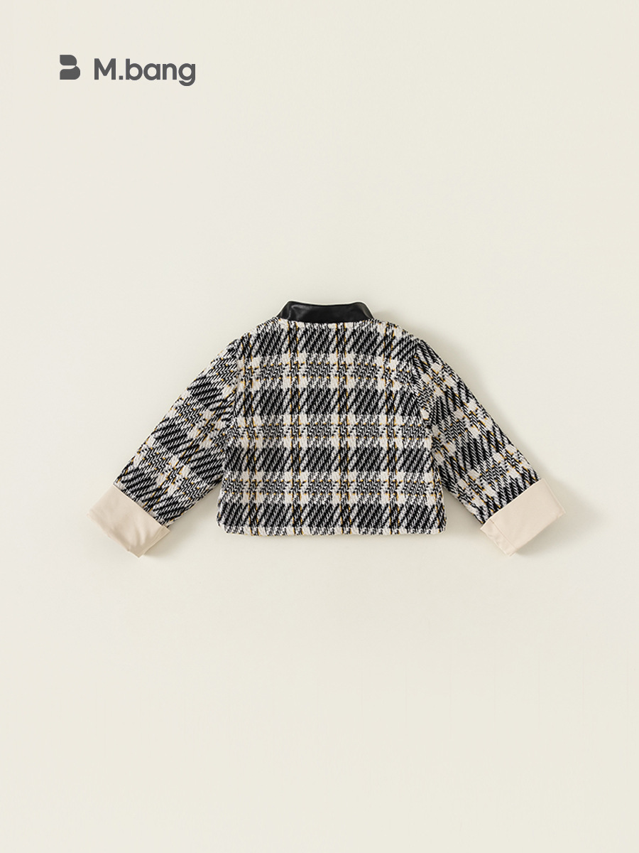 Youbao niña primavera niña bebé pequeño abrigo fragante pata de gallo corto chaqueta de punto de moda QY23016