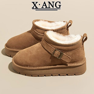 Women's Fur-Lined Snow Boots 2025 Winter New Thick-Soled Non-Slip Fleece-Lined Thickened Warm Northeastern Cotton Boots