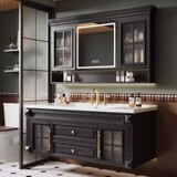 Дубовый керамический гигиенический таз, в американском стиле, французский ретро стиль