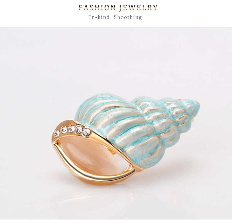 Conch Pattern Marine Style Simple Style Pin Conch Alloy Enamel Unisex Brooches