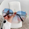 Fashionable sunglasses, sun protection cream, glasses, suitable for import, new collection, fitted, internet celebrity, UF-protection, Korean style