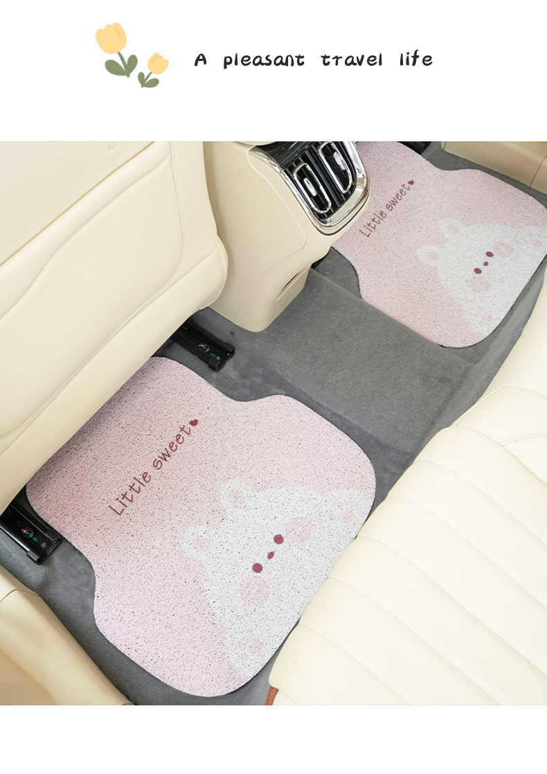 Fat Rabbit Car Floor Mats Dirty Resistant Wire Ring Non-Slip Wear-Resistant Car Floor Mats Neutral Cartoon Car Floor Mats