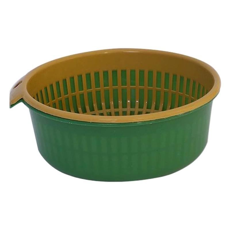 Двухслойная корзина для слива пластиковая круглая кухонная корзина для фруктов и овощей полая корзина для хранения стиральная корзина для печати логотипа производители сливных корзин