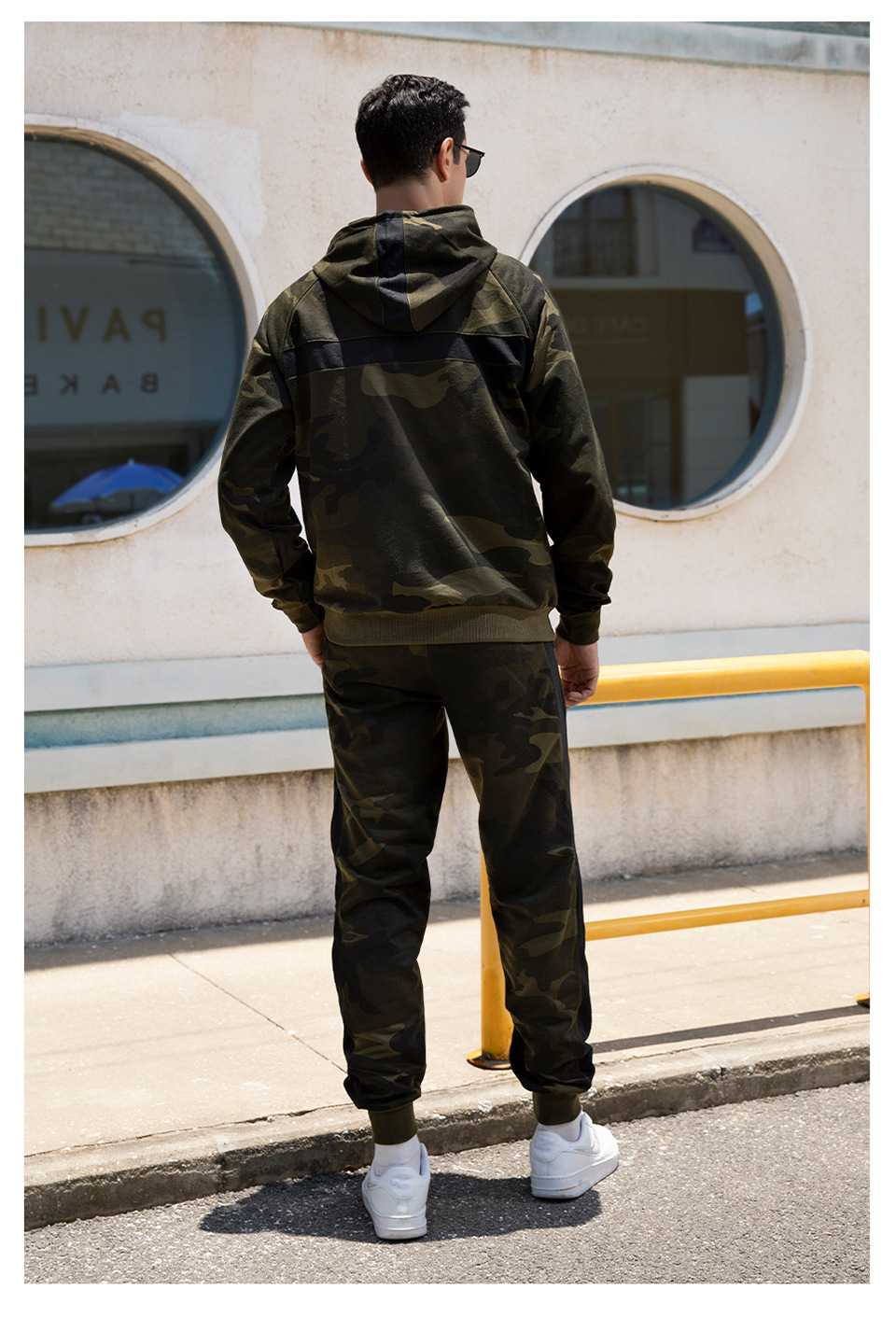 Vêtements pour femmes Costumes de sport décontractés pour hommes automne et hiver nouveaux hommes 2022 camouflage lâche grande taille cardigan à capuche costume deux pièces_voghion.com