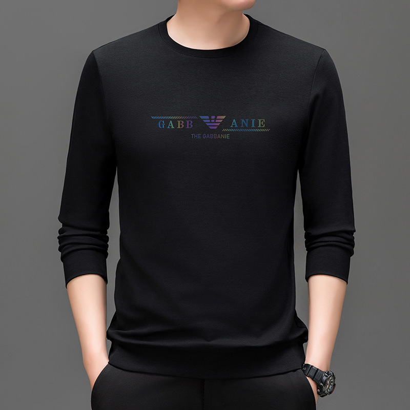 2025 Chiamania New Men's Sweatshirt Autumn and Winter Round Neck T-Shirt Bottoming Shirt Business Casual Trendy Long Sleeves