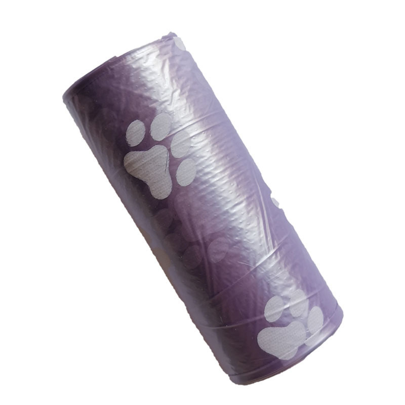 Impreso bolsa de basura para mascotas bolsa de basura bolsa de aseo para perros 15 Unids/rollo gato perro suministros de limpieza