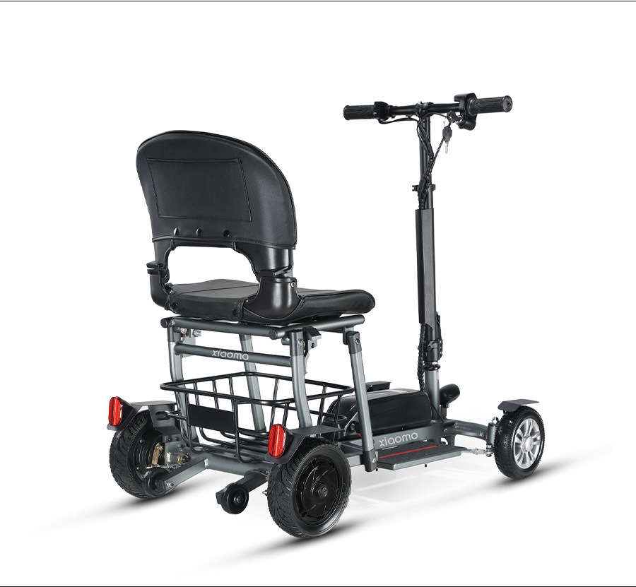 Cross-Border Amazon Dropshipping Elderly Mobility Electric Vehicle Aluminum Alloy Ultra-Light Portable Four-Wheel Folding Lithium Electric Vehicle