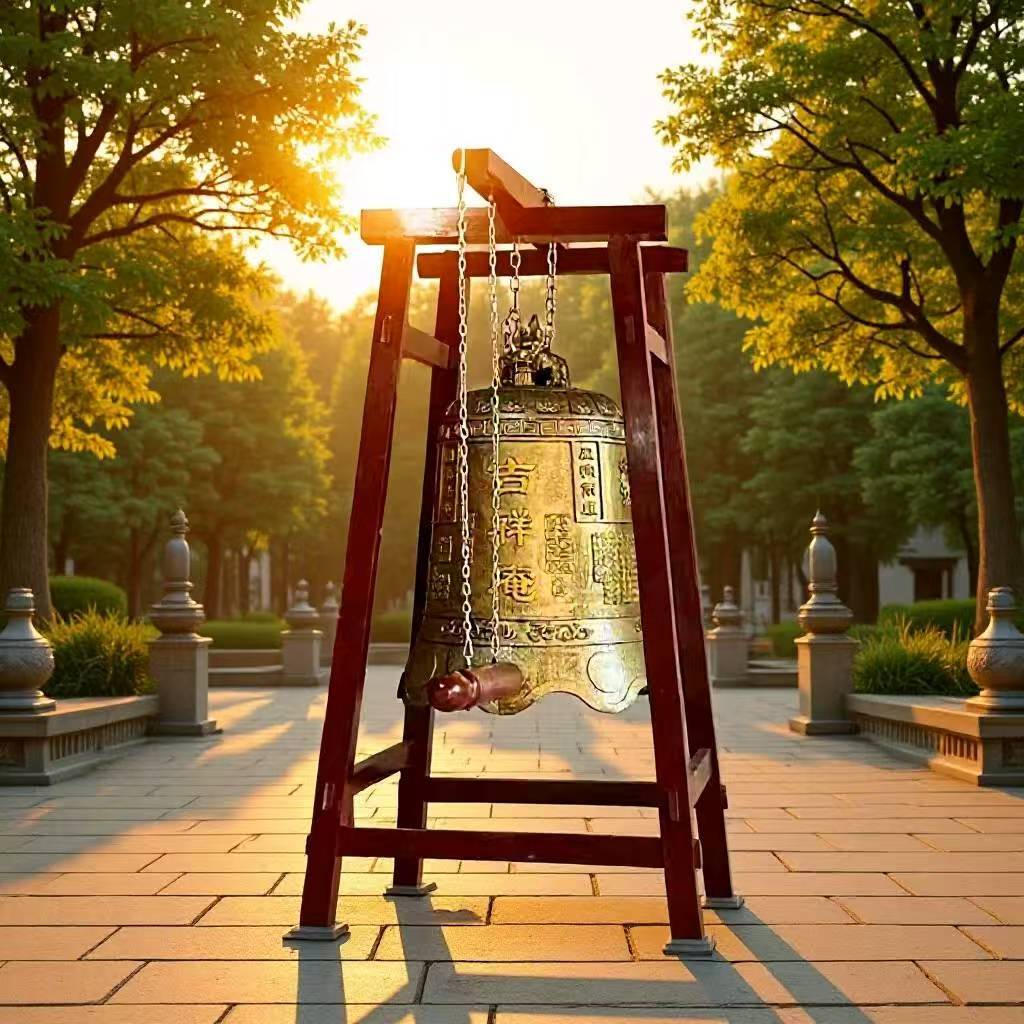 厂家寺庙大铜钟道观铸造铜钟刻字铜钟烤漆铁钟祈福吉祥手工钟