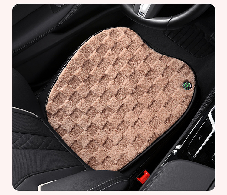 Winter Warm Plush Car Seat Cushion Car 5V USB Heating Pad Main and Passenger Single Seat Anti-Slip Office Seat Cushion