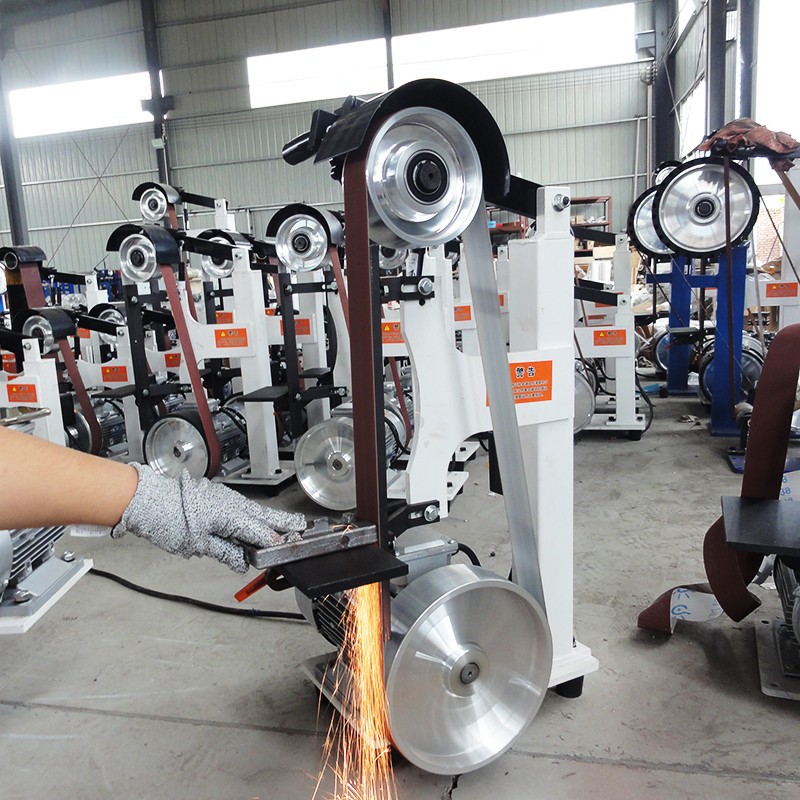 立式电动砂带机磨刀机铸件不锈钢毛刺平面圆管抛光机厂家直供