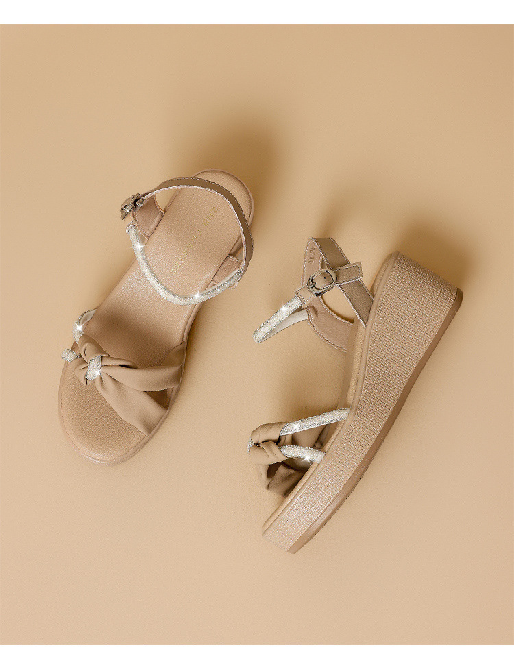Sandal nữ đế xuồng đính đá cổ điển, tăng chiều cao, phong cách thanh lịch — M701 Hạnh chi tiết 19