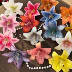 3d打印百合花头 仿真花假花批发花墙布置头饰发饰发卡diy材料