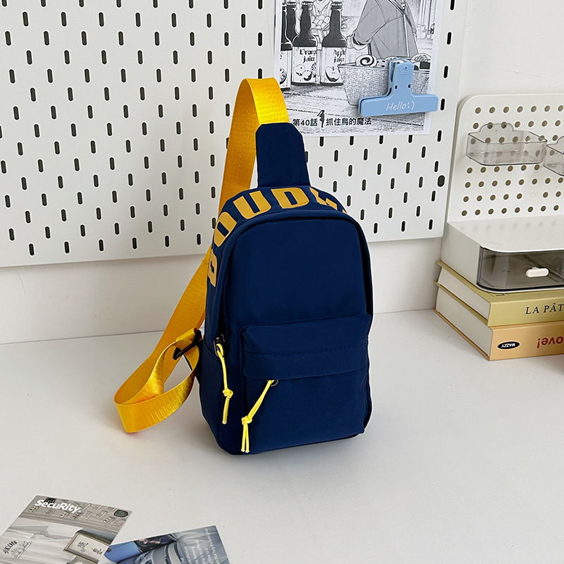 Moda coreana para niños mochila de pecho simple ocio de color sólido para niños niñas viajar bebé mochila de hombro