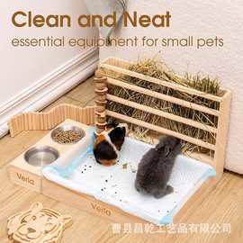 兔子内置草架兔兔大容量豚鼠龙猫草架食草盆防浪费防扒草固定防翻