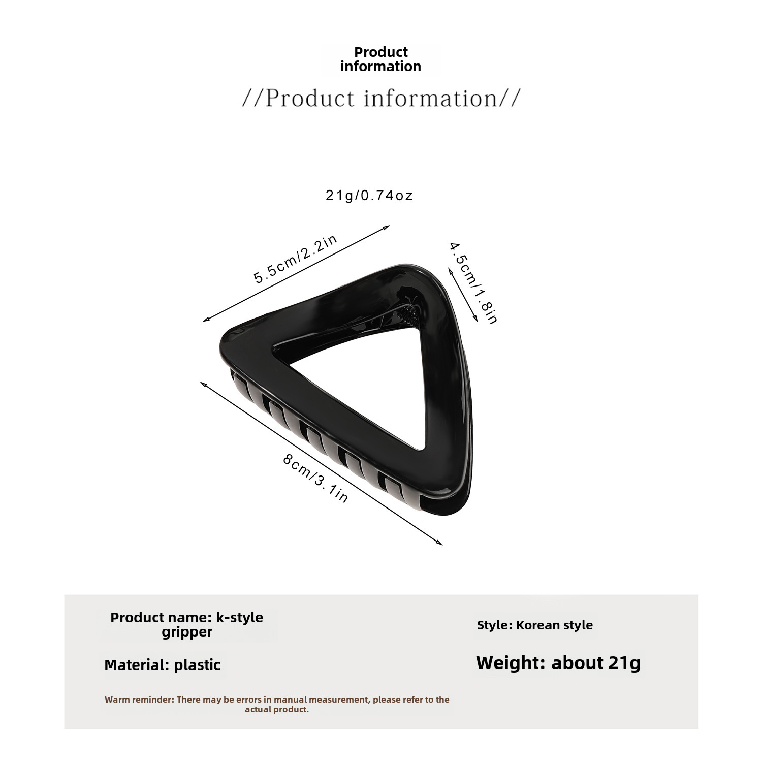 Maillard Bright PC Triangle Grab Clip Temperamento coreano Forcina per capelli a mezza coda di cavallo alta Fermaglio squalo cavo di alta qualità per le donne_voghion.com