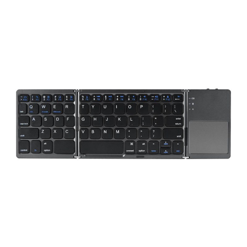 ポータブル超薄型ワイヤレスミニ三折りたたみbluetoothキーボードb 33携帯電話タブレットオフィス共通タッチパッド付き|undefined