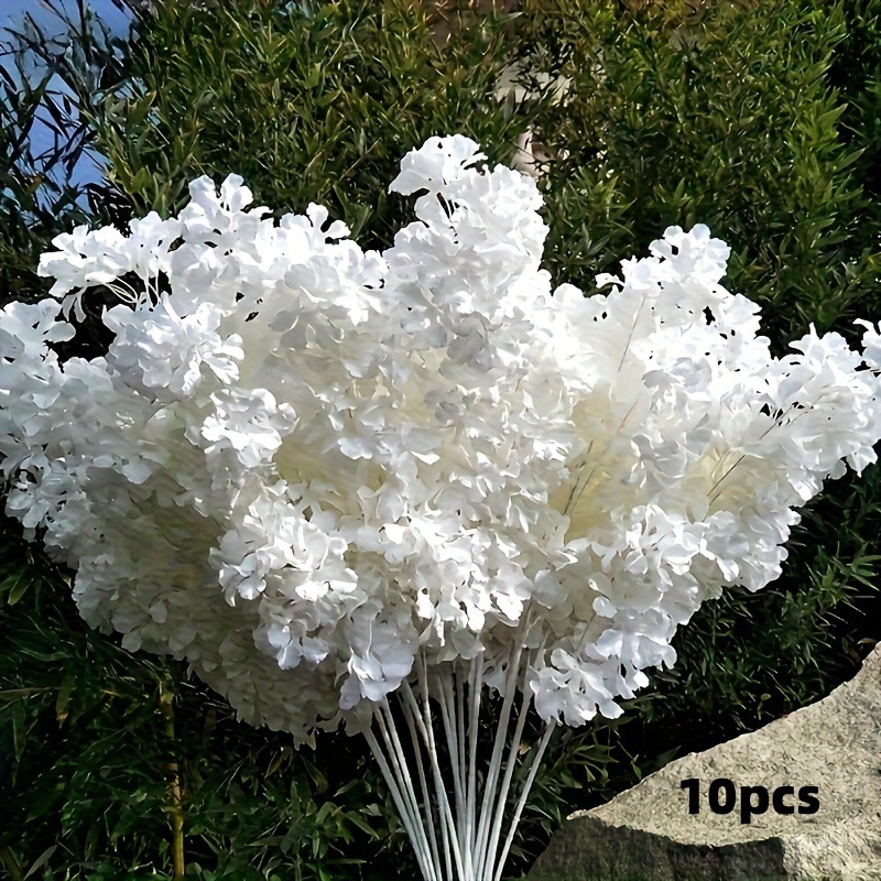 Artificial Cherry Blossom White Long Branch Snowfall Home Decoration Indoor Ornaments Wedding Decoration Cross-Border Outdoor Exclusive