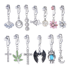 Cross-border e-commerce European and American jewelry holeless faux navel ring navel stud earrings jewelry Earrings Earring clips