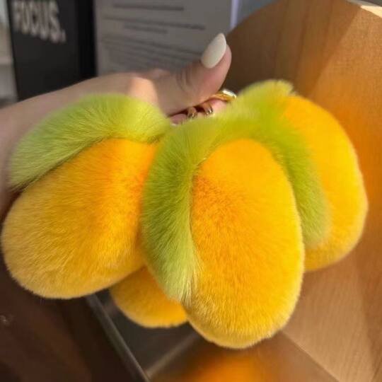 Imitation Rex Rabbit Fur Mango Car Keychain Pendant Ins Cute Plush Doll Doll Bag Pendant Gift