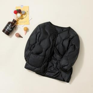 Warm Children's Wear Clouds Lightweight Down Jacket Liner Ultra Light Down 90 Fleece Long Sleeve Kiss Short Coat