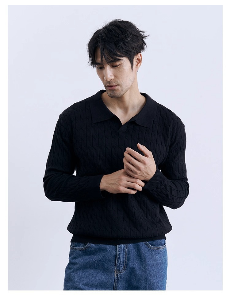 Polo oversize da uomo – Maglia estiva leggera in maglia traspirante ed elasticizzata, stile business casual con scollo a V (6 colori, taglie europee dalla S alla 2XL)_voghion.com