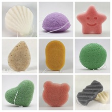 魔芋洗脸扑冻干蒟蒻洗颜棉水滴半球心形五角星小熊半球清洁海绵