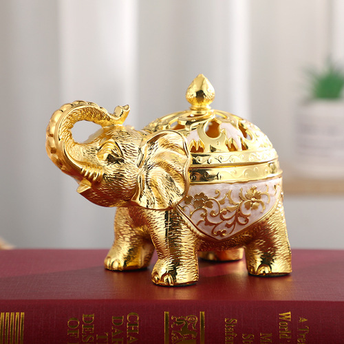 Factory direct sales of new simple European-style elephant incense burner with high-leg shape extending dining table, living room, entrance hall, incense burner ornaments