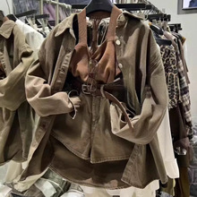 韩国东大门女装休闲套装2025早秋新款宽松显瘦设计感牛仔外套+短