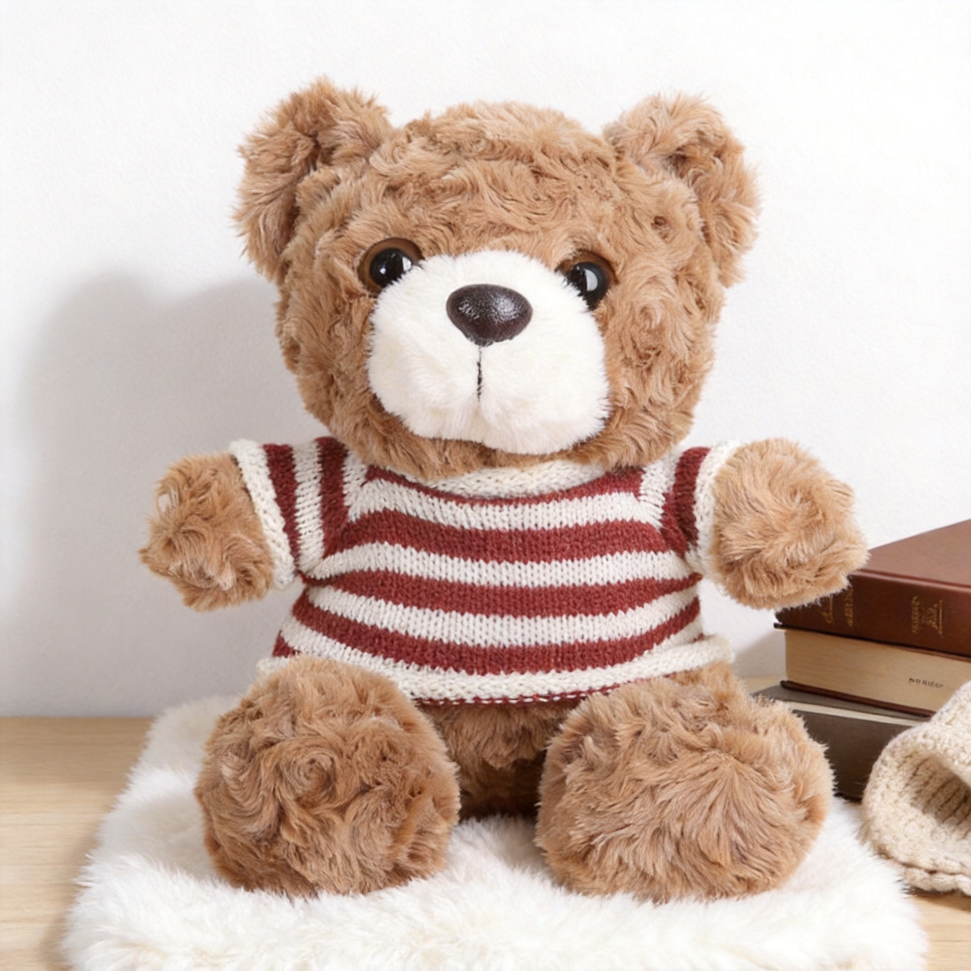 Suéter de rayas rojas Brown Bear