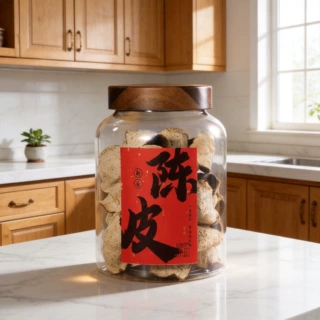 相思木盖高档陈皮储存罐玻璃瓶50克100克加厚pet小号密封食品罐子