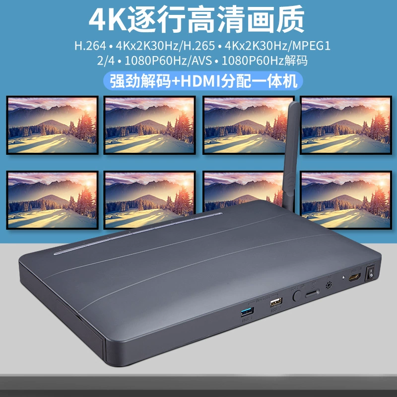 8‑канальный HDMI кодер 4K*2K, Android сетевой smart‑плеер с жестким диском, поддержка U‑disk, 8‑портовый распределитель