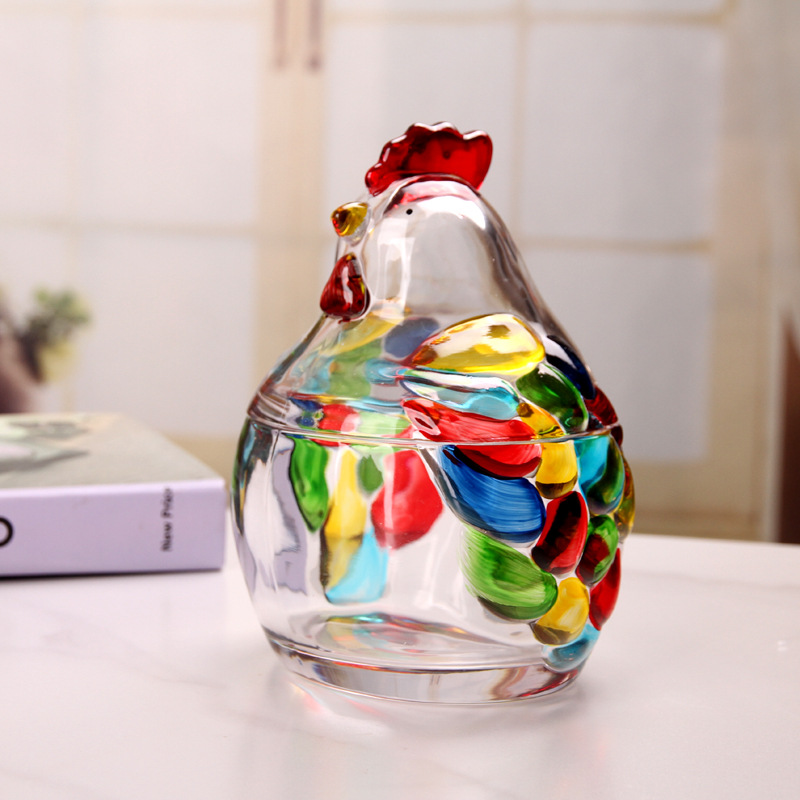 Flevinz Glass Candy Jar Storage Jar Dried Fruit Plate Home Decoration Snack Jar Glass Jar
