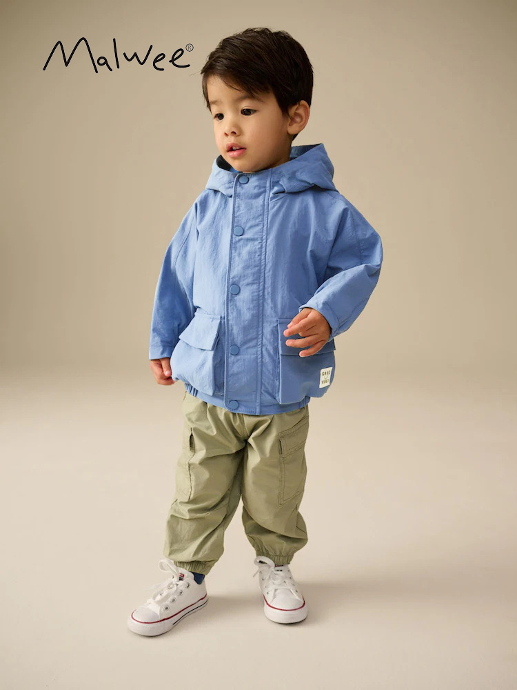 Malwee transfronterizo chaqueta de niño otoño y invierno nuevo estilo europeo y americano chaqueta de trabajo para niños pequeños y medianos guapo chaqueta de cremallera de niño