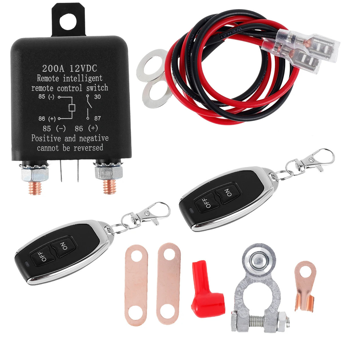Universal 12V24V High-Current Car Battery Power-Off Switch, Anti-Drain Protection, Intelligent Remote Control Switch for Cars