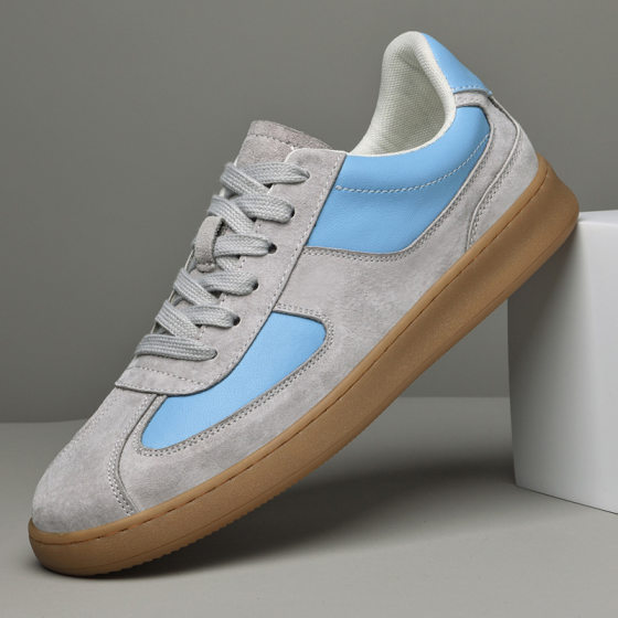 Top layer cowhide leather training shoes men's high-quality high-grade stitched cowhide sole comfortable breathable sports casual men's skate shoes