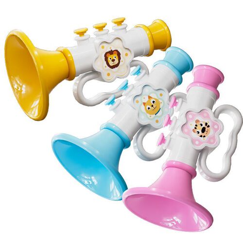 Baby Trumpet Toy Can Blow Baby Trumpet Whistle Toy Cartoon Hanging Rope Blowing Musical Instrument Gift Wholesale