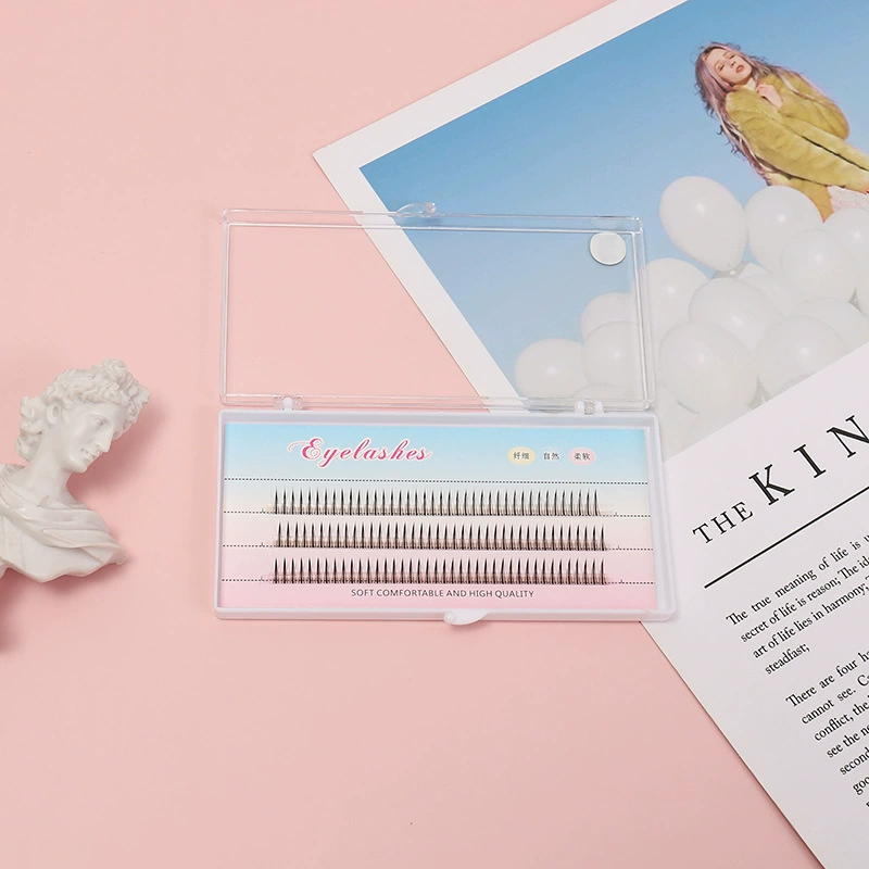 Н eyelashes false eyelashes, реалистичные кластерные пучки A-формы, 8–12 мм, черные для косплея