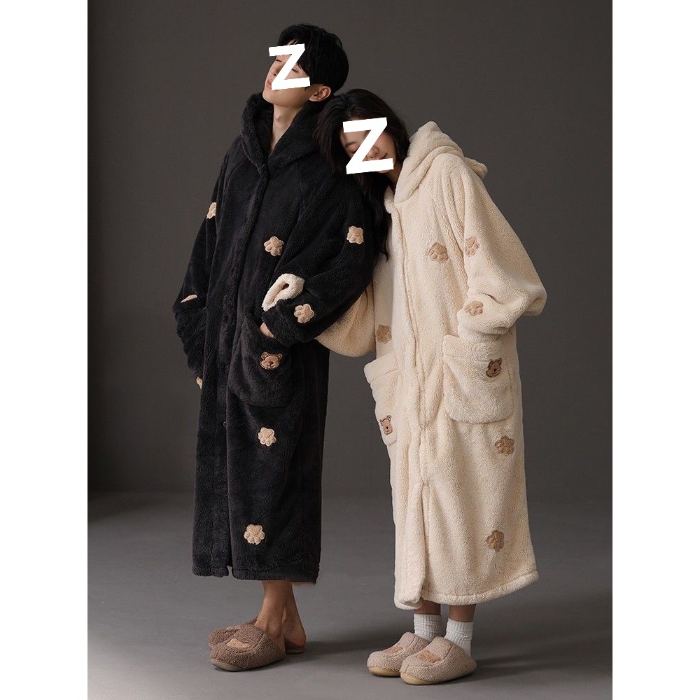 2025 New Couple Pajamas Women's Autumn and Winter Thickened Coral Velvet Men's Pajamas Set Home Clothes