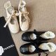 ZA2025 New Flat Ballet Shoes British Style Lace-up Loafers Round-toe Mary Jane Shoes Women's Shallow Mouth Shoes