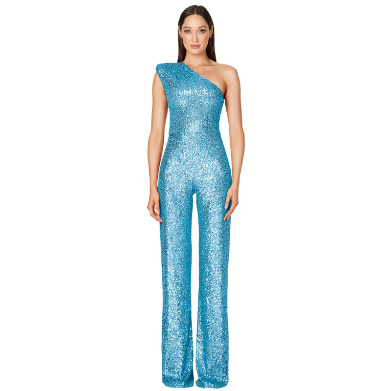 Women's Party Street Sexy Solid Color Full Length Sequins Jumpsuits display picture 13