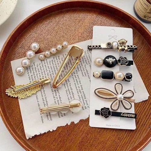 Korean-style hair clip sweet hair accessory headwear pearl hair pin for adult women side clip for teenage girls top clip fringe one-piece clip