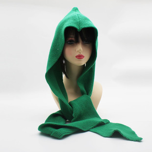 Winter Scarf Hat Scarf Integrated Scarf Hat Scarf Integrated Shawl Wool Knitted Scarf Internet Celebratory Shawl