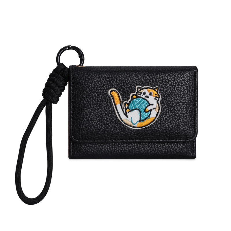 かわいい猫のストラップバッグ!財布 レディース シンプル ショート レディース財布 70% off 大容量 小銭入れ 在庫あり|undefined