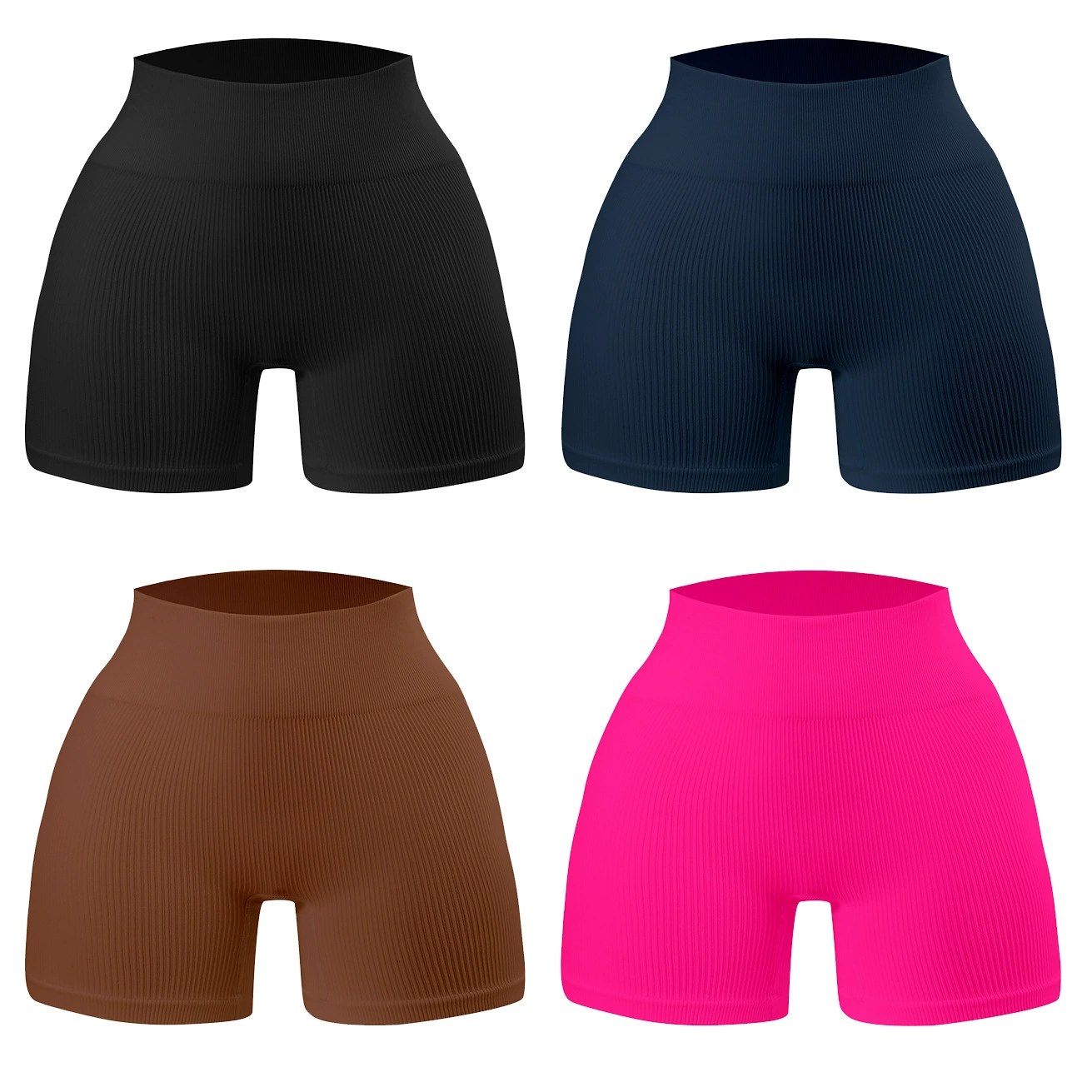 Шорты для йоги Amazon Basic с ребристой текстурой, три четверти длины, с высокой талией, утягивающие, для бега и йоги