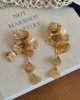 Golden earrings, flowered