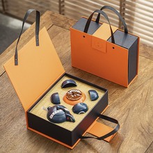 定窑功夫茶具一壶四杯茶叶罐小礼品高档礼盒装陶瓷轻奢商务伴手礼